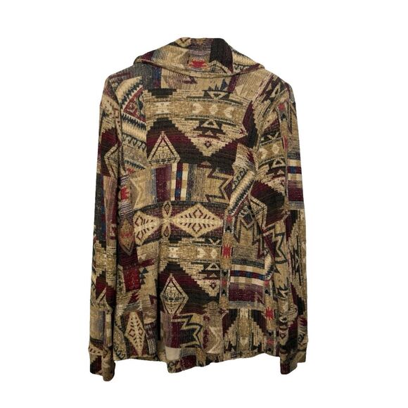 LRL Ralph Lauren Jeans Southwest Aztec Lightweight Blazer Cardigan Buckle Size L - Picture 3 of 10